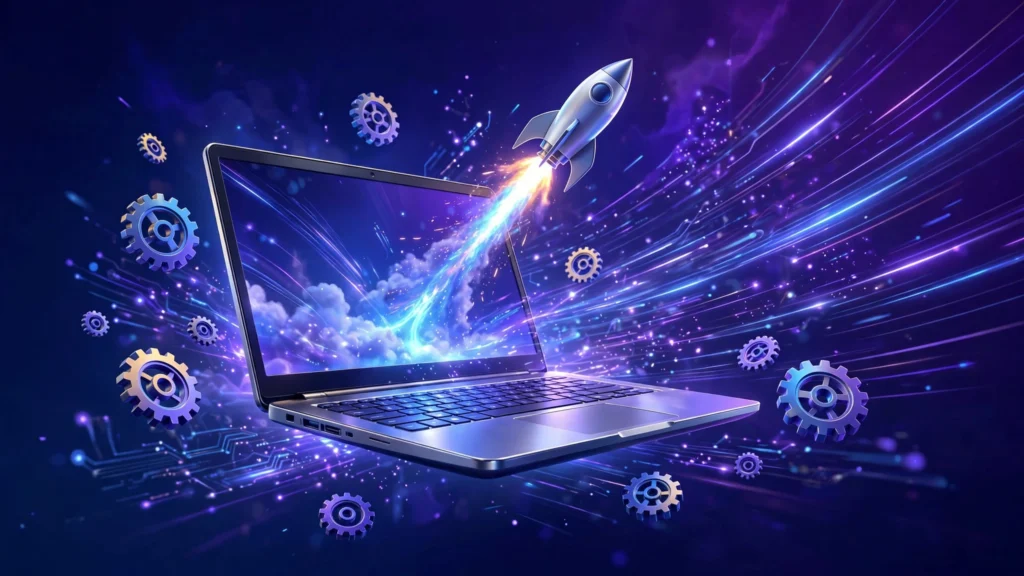 Illustration of Windows 11 performance optimization and speed-up tips